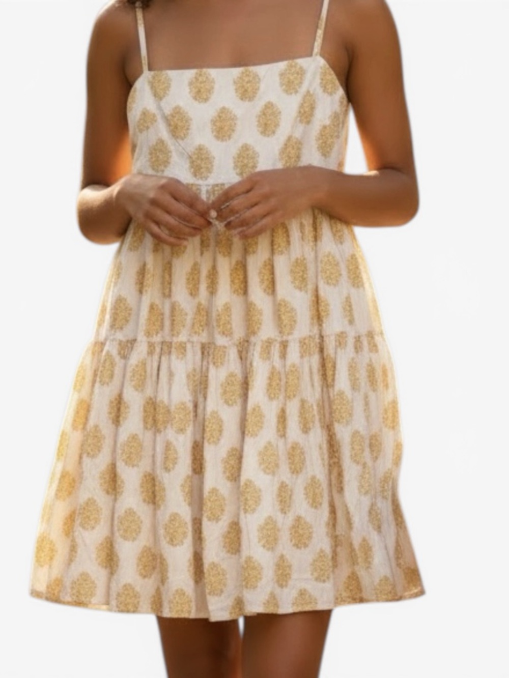 J. Crew Sundress with Yellow Leaf Print - Size 8